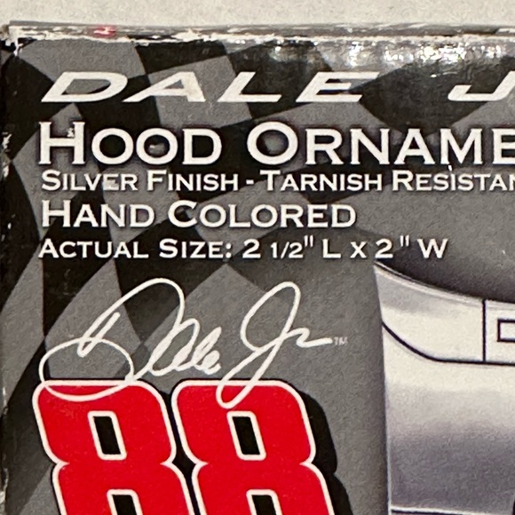 2008 Dale Jr NASCAR Metal Hood Ornament 2 1/2 x 2 inches in box AMP Energy - Picture 3 of 4